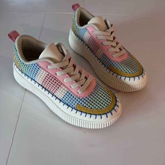Nicole Miller Shoes - Women’s‎ Nicole Miller Colorblock Platform Sneakers - Pink, Blue, Green